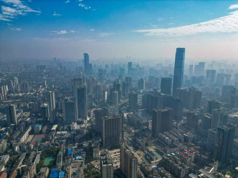湖南长沙城市风光航拍摄影图