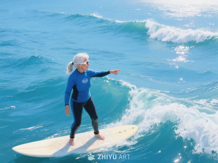 冲浪者在海浪中保持平衡 52
