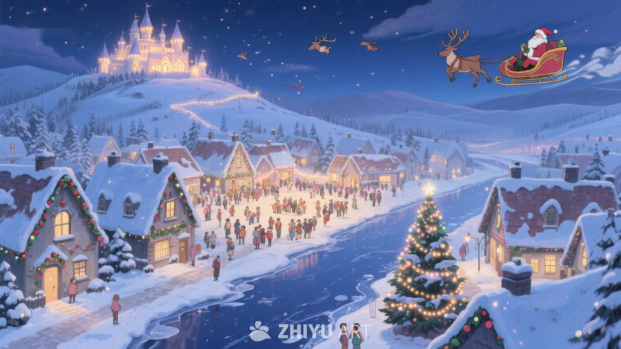 圣诞夜小镇与雪橇飞越 205