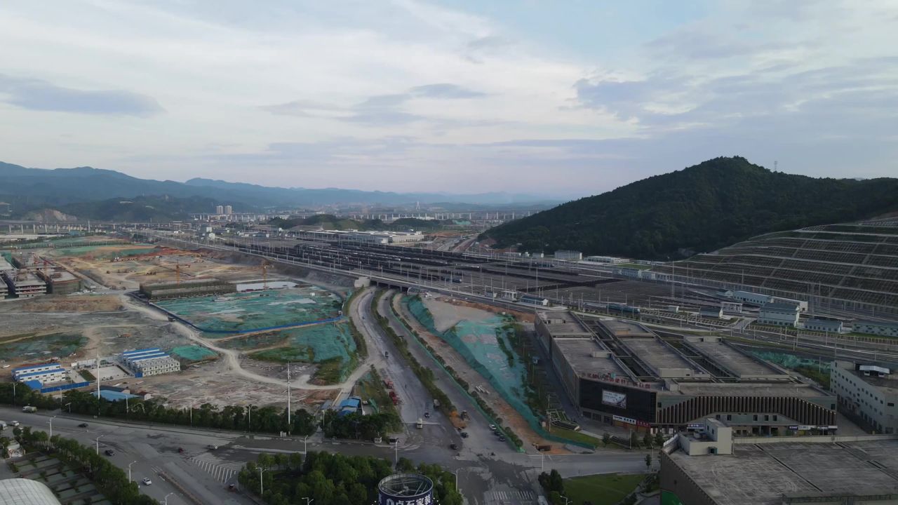 高铁 轨道 高架桥 交通 航拍