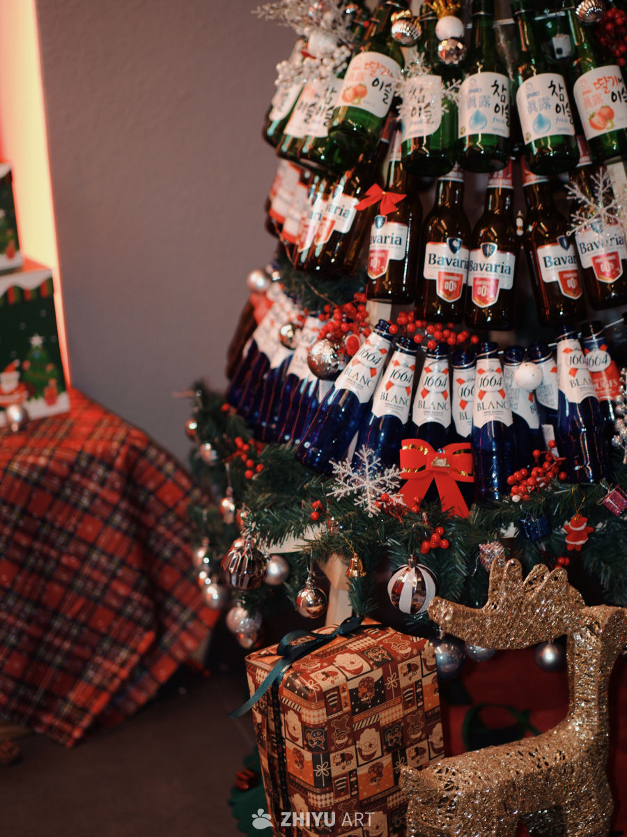 圣诞节酒瓶圣诞树