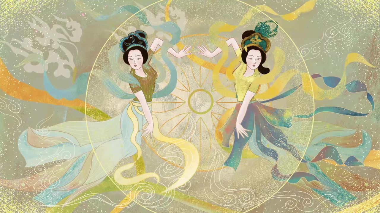 古风背景视频 中国风 意境春天 桃花 水墨 43