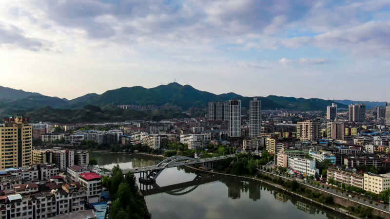 湖南怀化城市风光航拍 