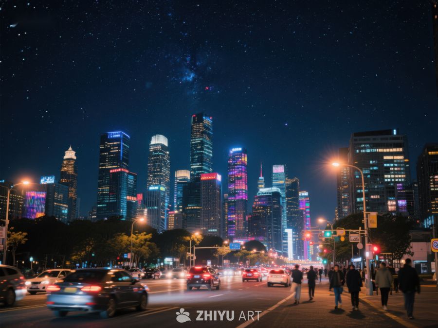 夜幕下的城市灯火辉煌 474