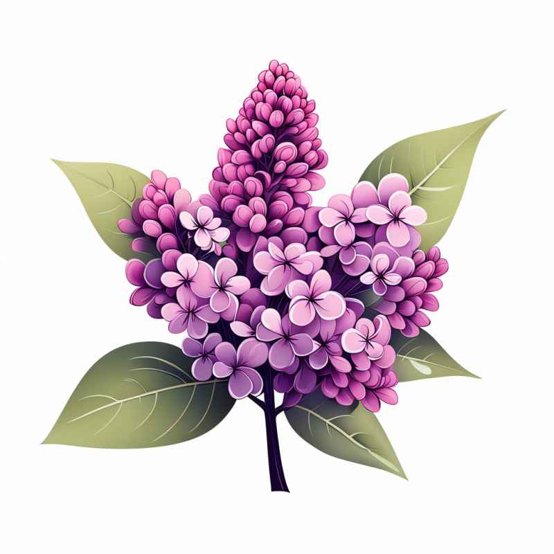 春季紫丁香扁平插画 3