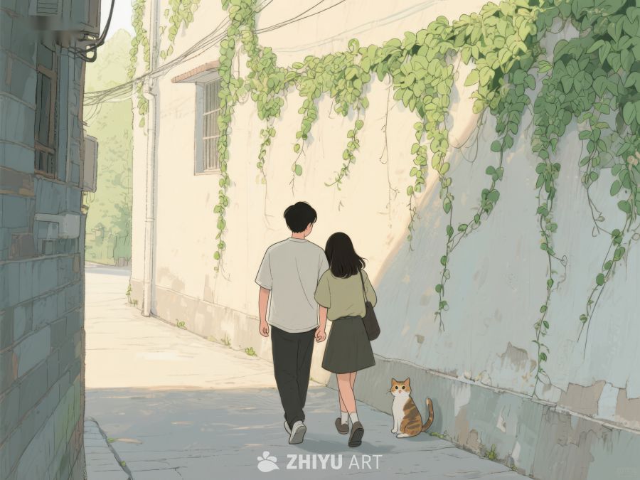 巷中漫步，猫影相伴 954