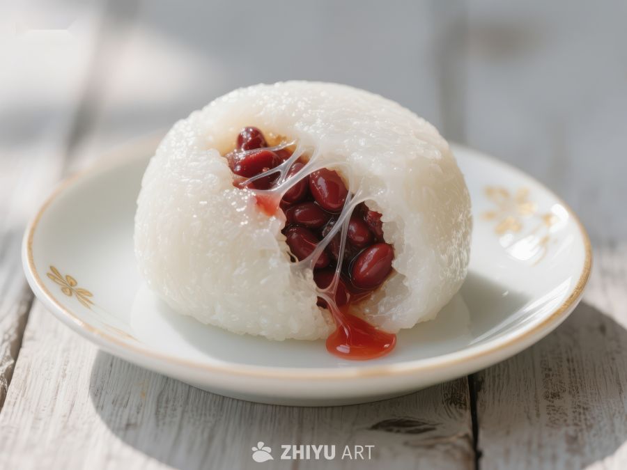 红豆糯米团，甜蜜传统美食