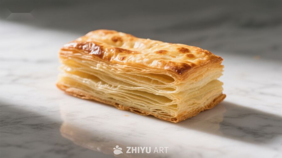 金黄酥脆的千层糕点