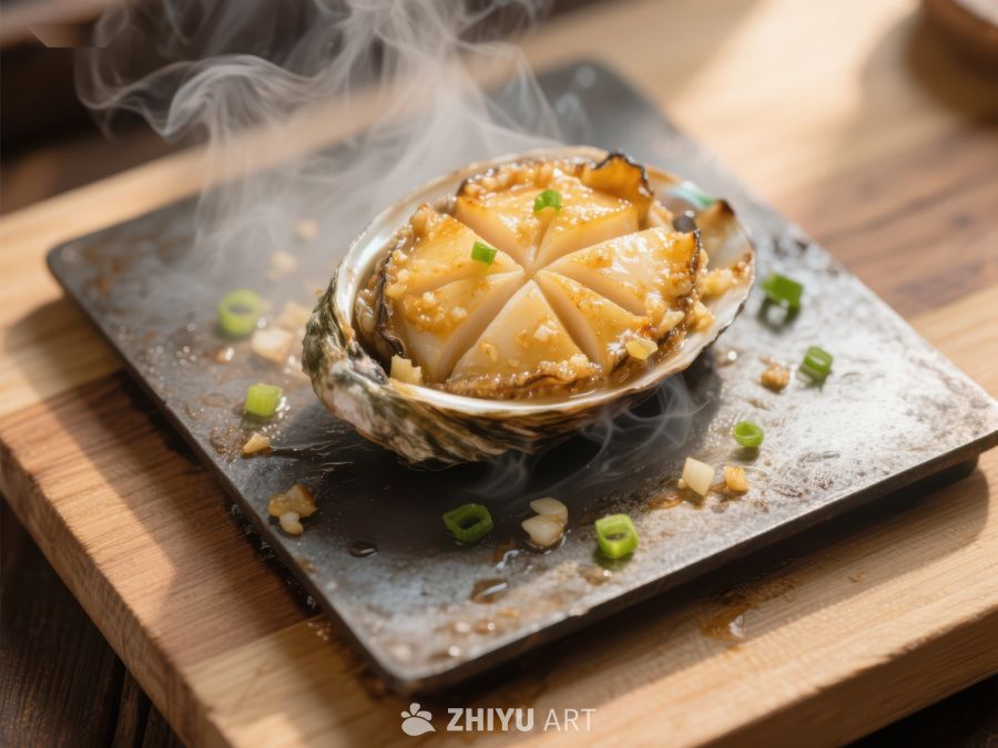 热气腾腾的扇贝美食