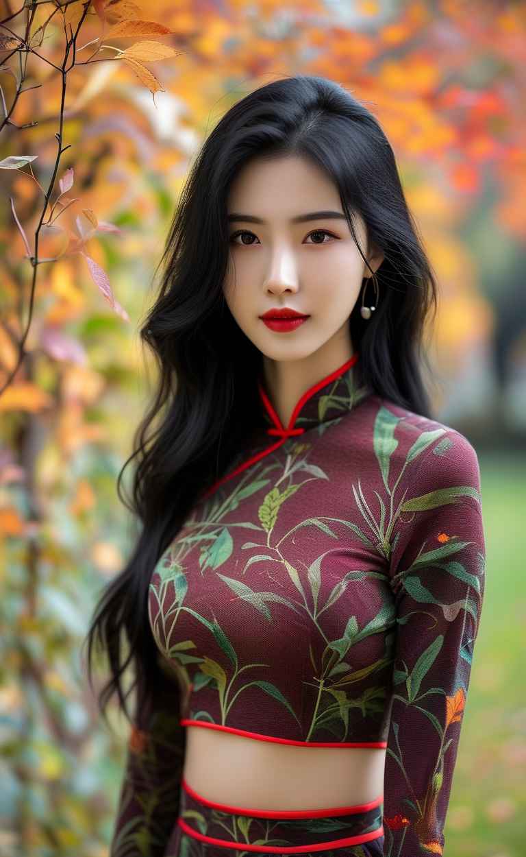秋天美女户外摄影图 27