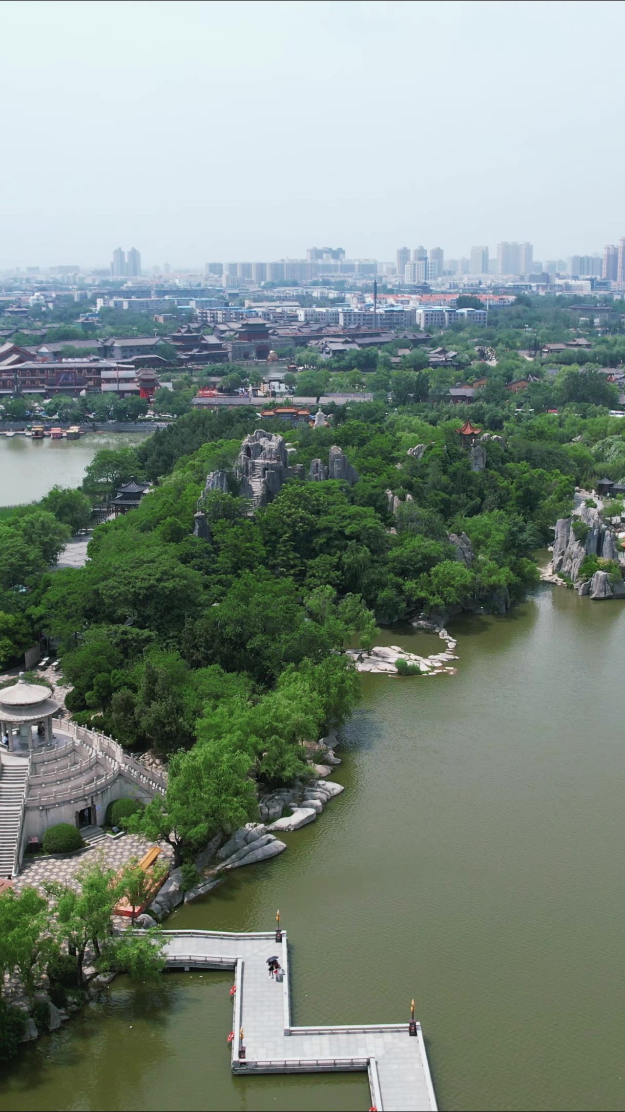 航拍开封城市风光旅游景区