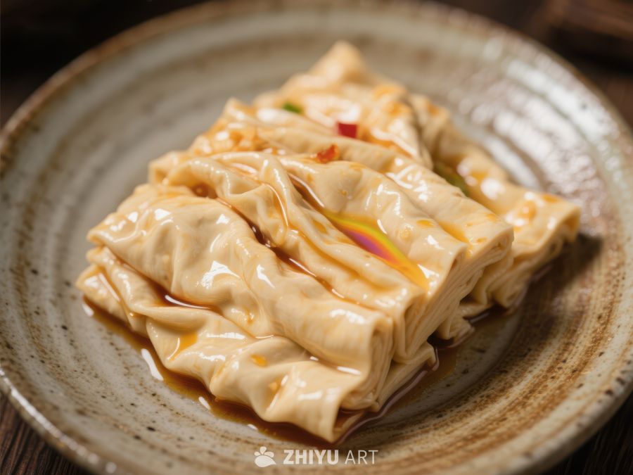 酱汁淋面的豆腐皮卷 372