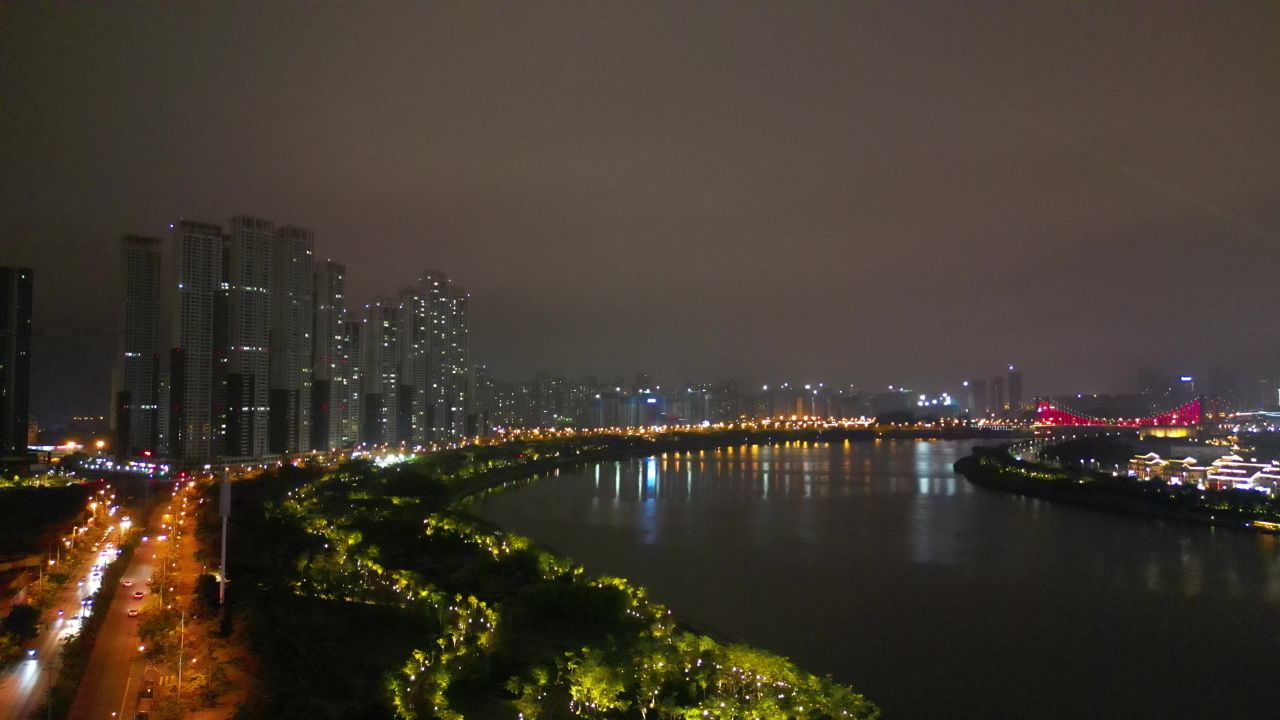 航拍夜景丨青山大桥
