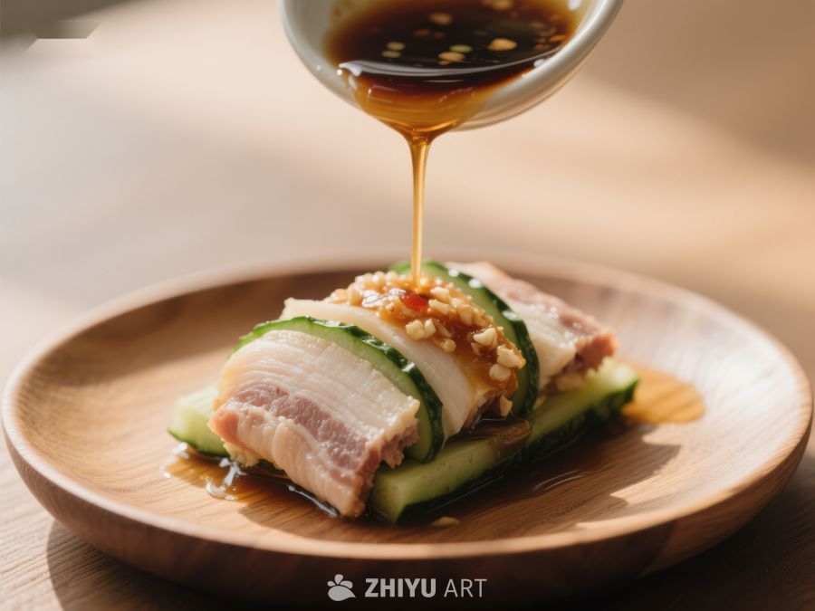 酱汁淋肉卷，清新美味 373