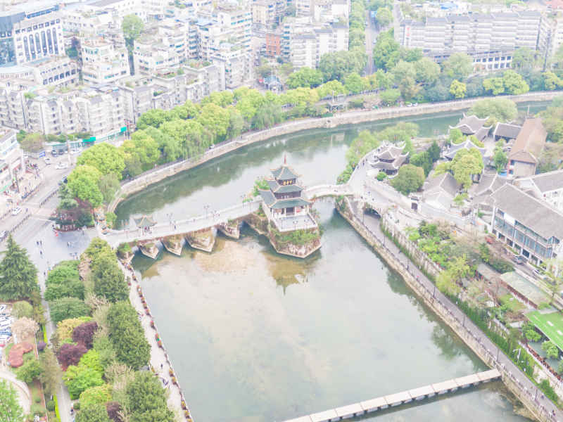 贵州贵阳城市风光旅游景区航拍图 