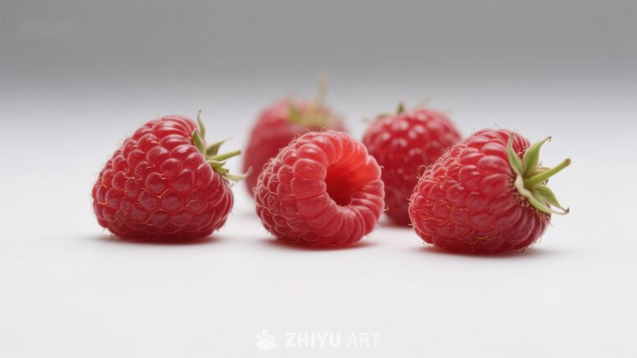 新鲜红莓静物展示