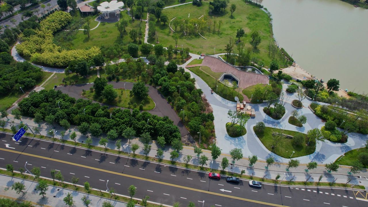 航拍福州马杭洲公园景观 7