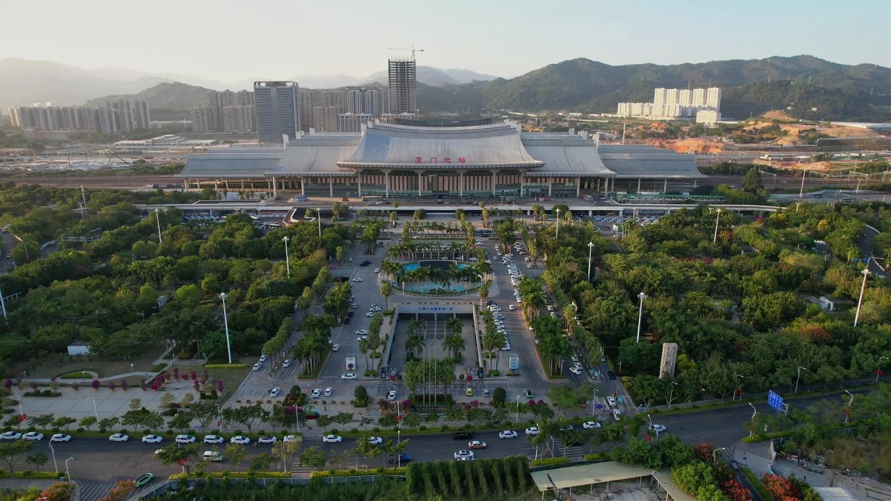 航拍厦门北站景观