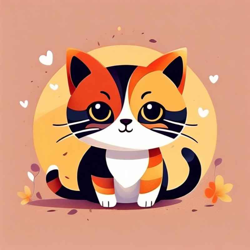 小花猫唯美插画 107