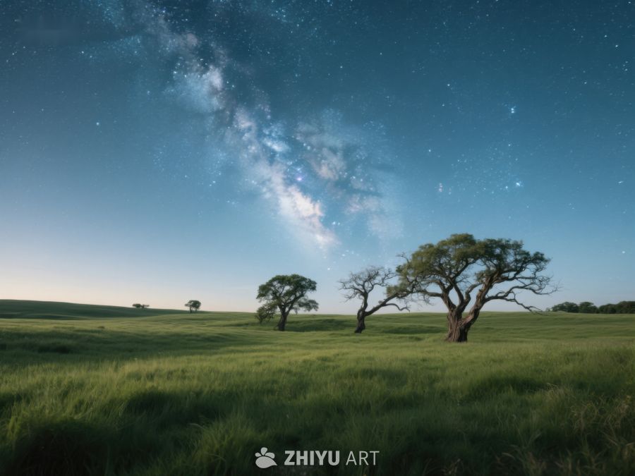 星空下的宁静草原 190