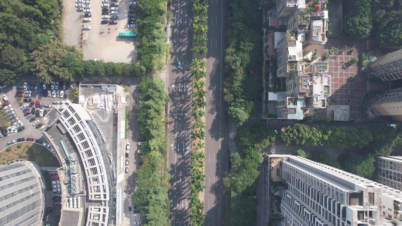 广东江门城市交通航拍