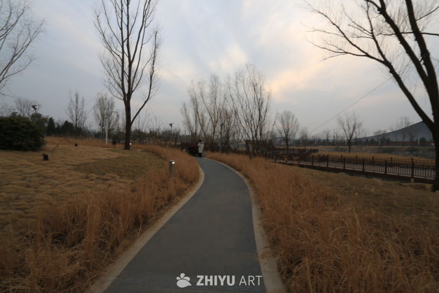 公园小径黄昏景