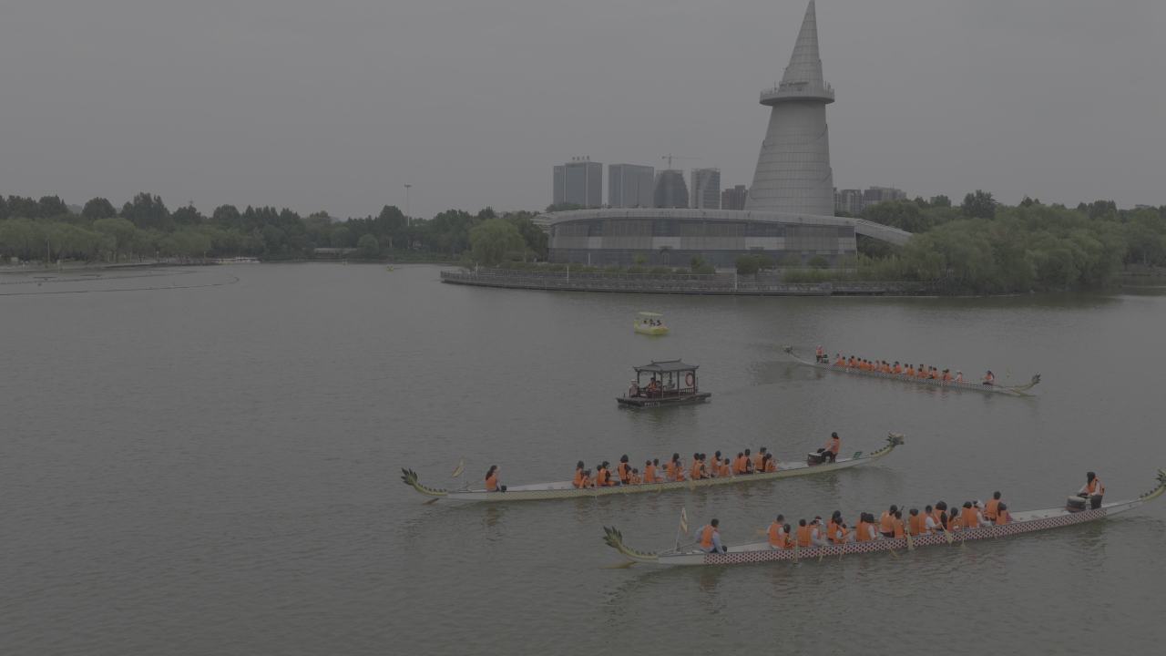 龙舟竞渡，团队风采