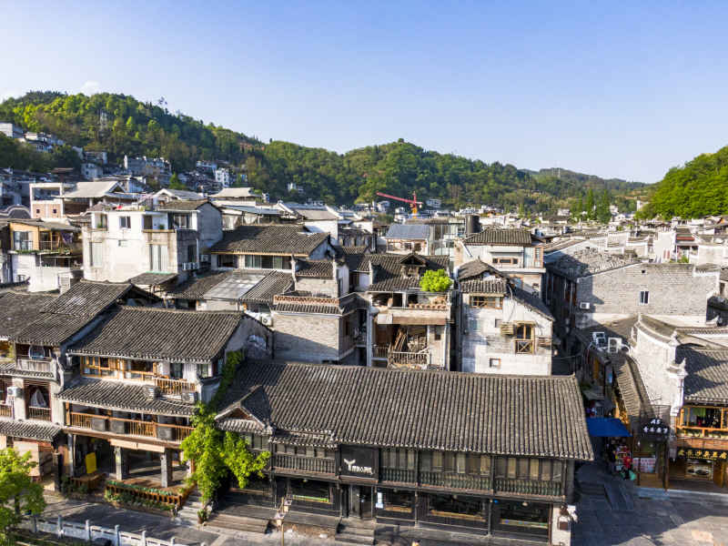 湖南湘西凤凰古城航拍