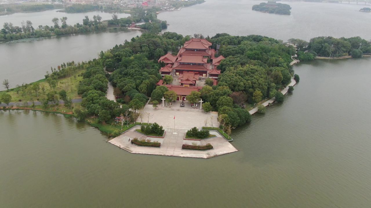 江西南昌象湖公园万寿宫航拍