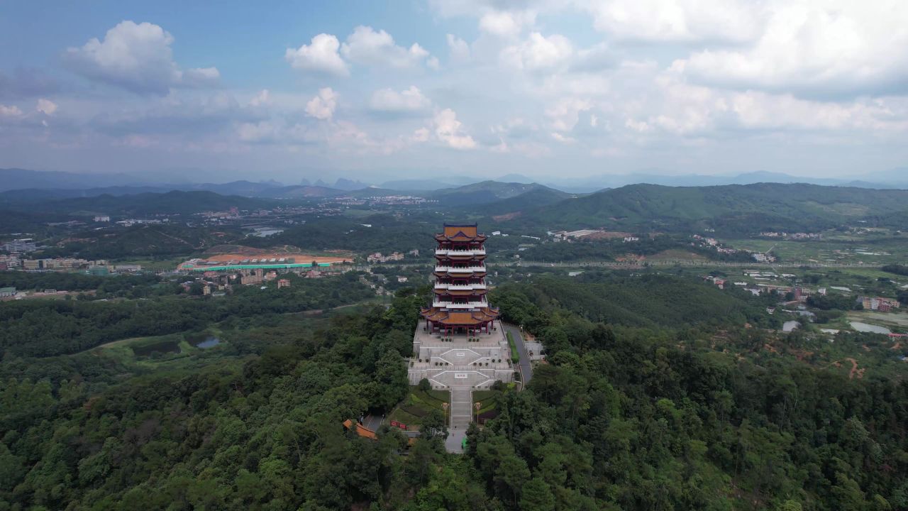 广东韶关城市风光地标建筑航拍 