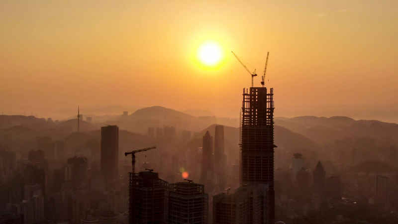 贵州贵阳城市建设航拍摄影图