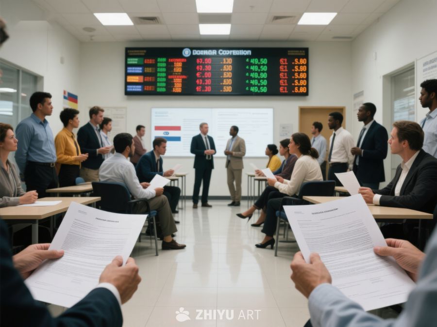 商务会议现场，众人听取演讲 320