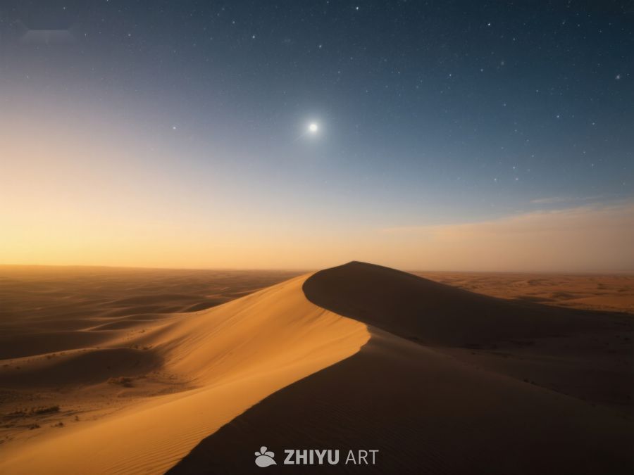 沙漠夜景：星空下的沙丘 88