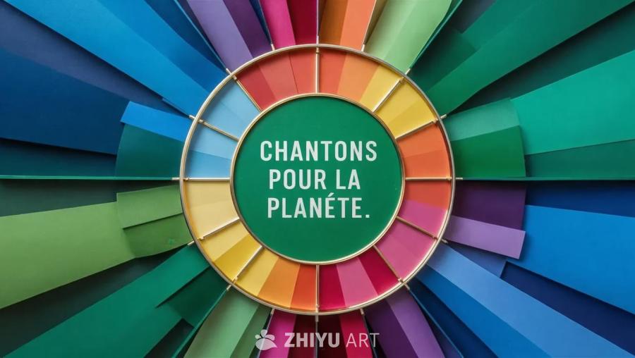 万花筒般的多彩颜色，中心为浅绿色文本“Chanto