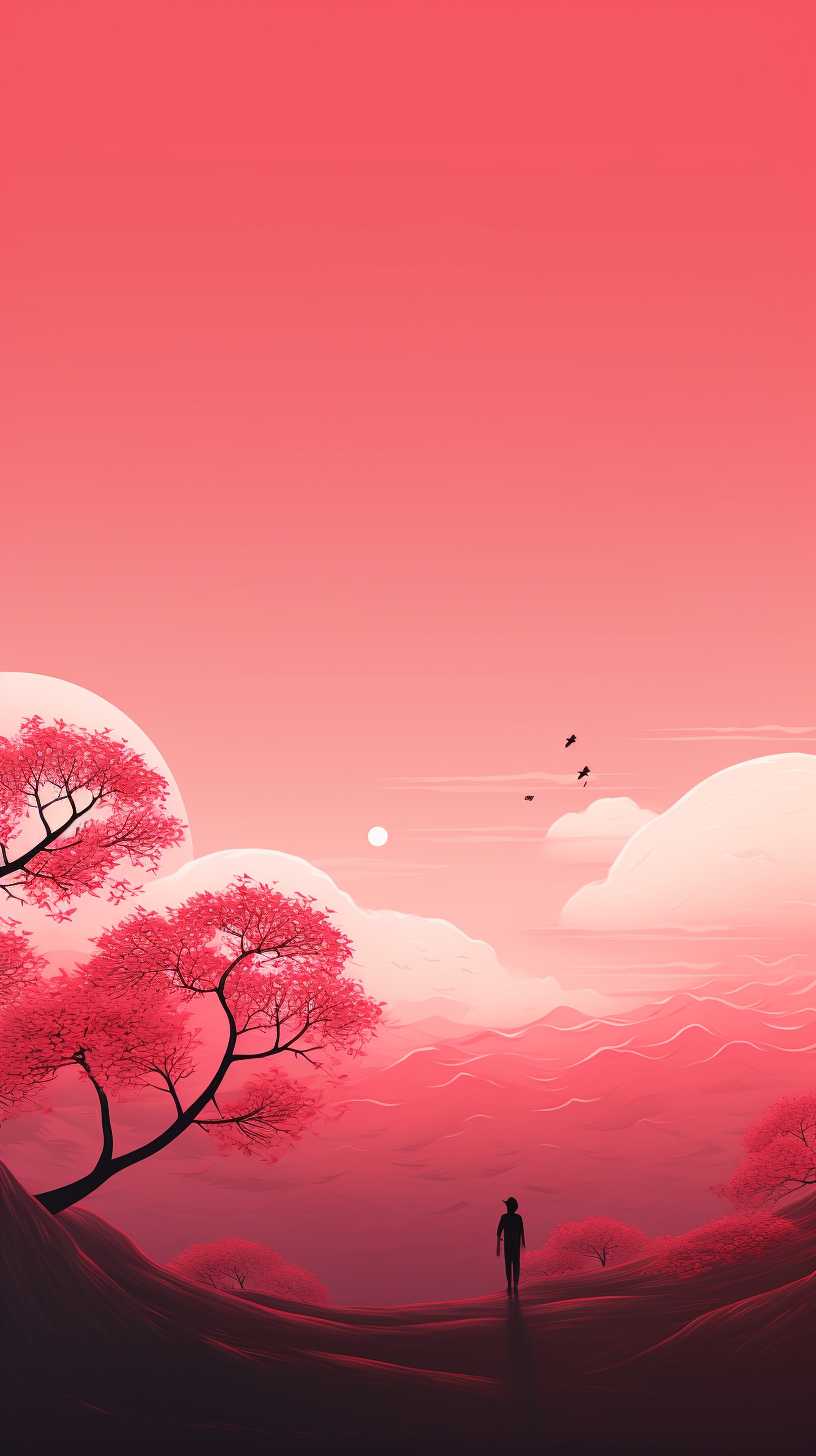 红色背景艺术图