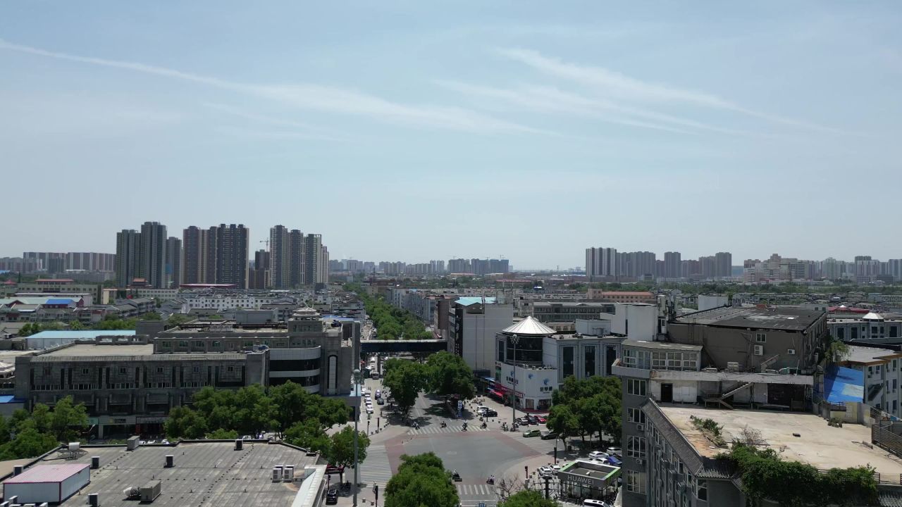 河北保定城市风光地标建筑航拍 