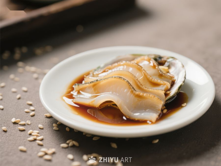 鲜美鲍鱼片配酱油 1517