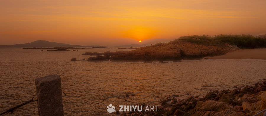 海岸日落美景