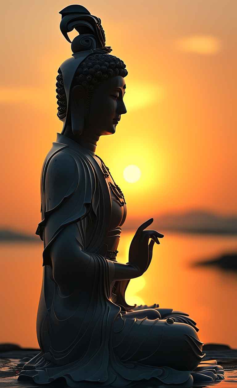 夕阳黄昏下的观音庄严 18