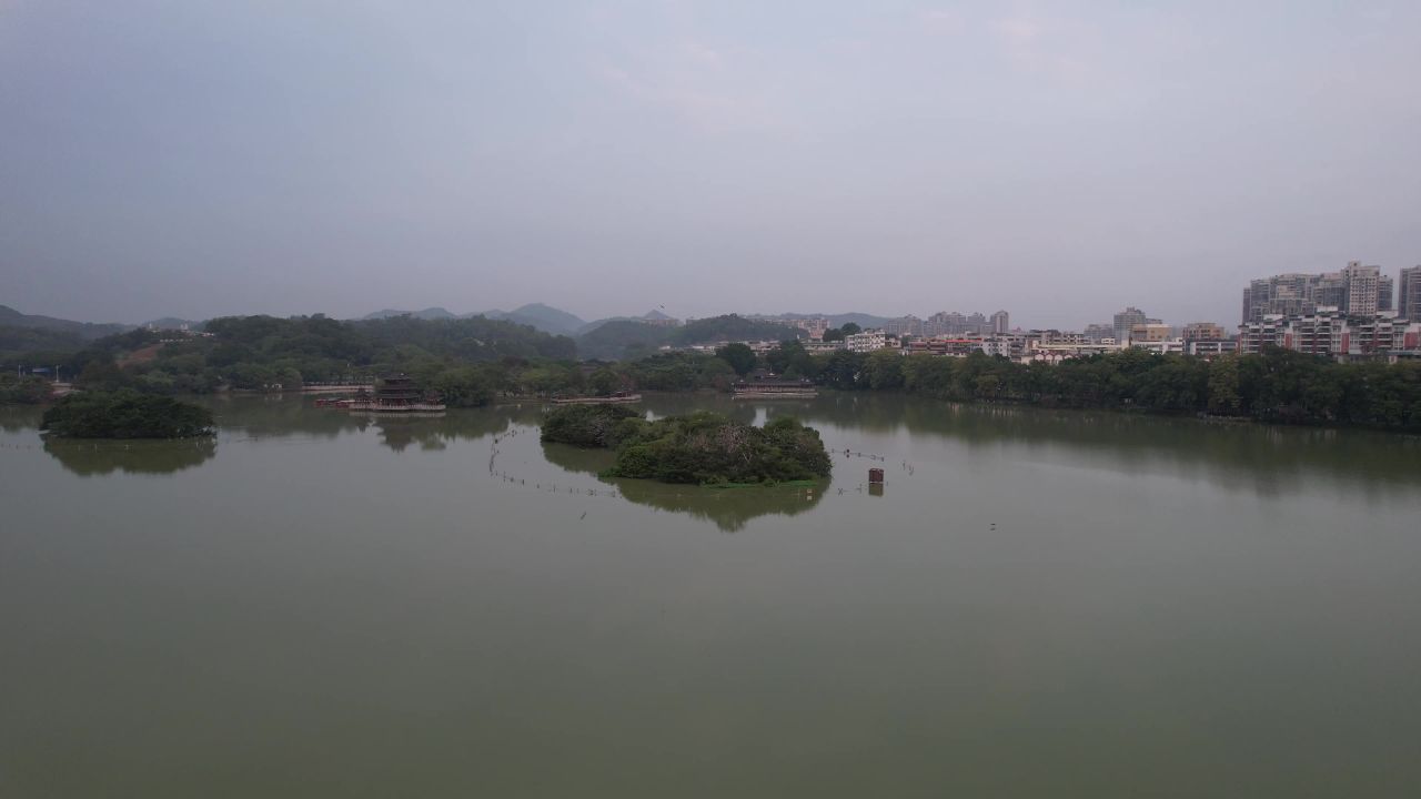 广东惠州西湖景区风景航拍 