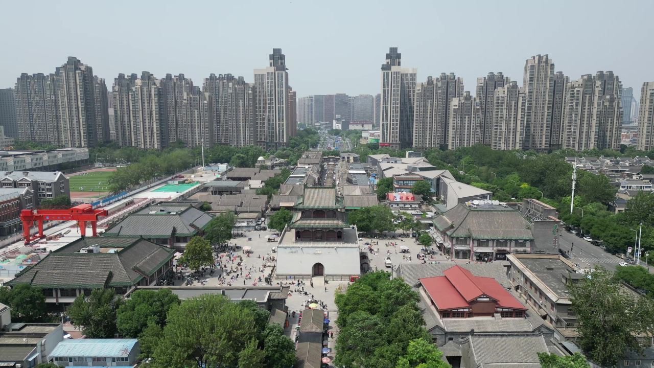 航拍天津鼓楼