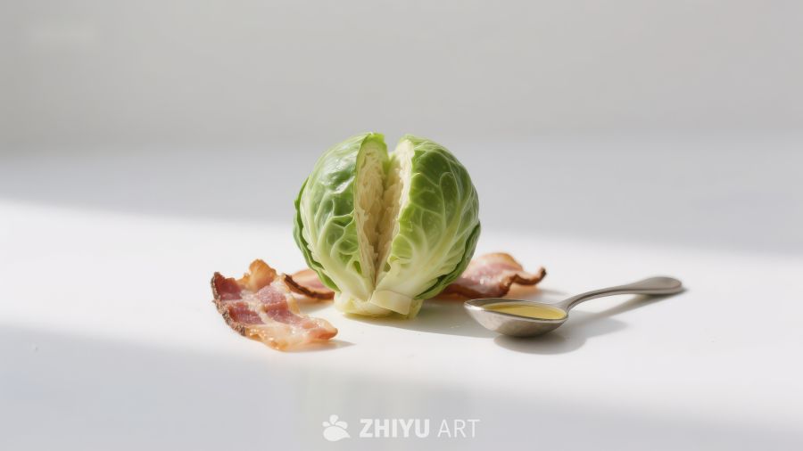 卷心菜与培根的静物组合