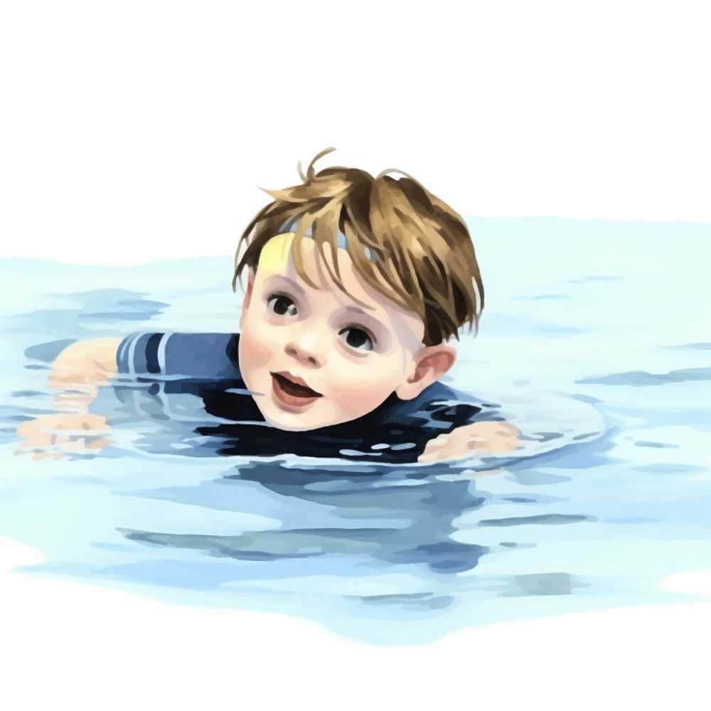 男孩游泳夏季