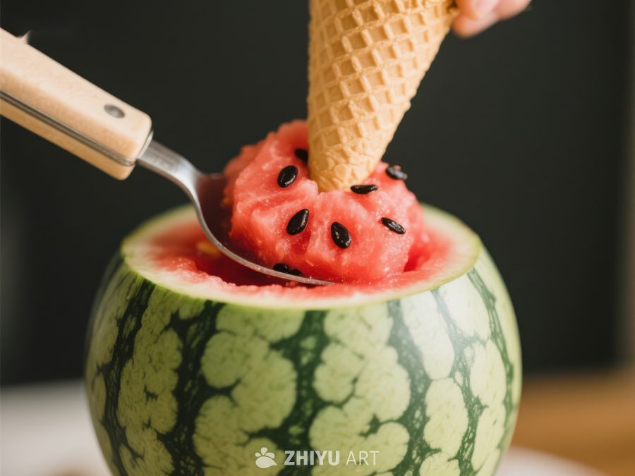 西瓜冰淇淋创意美食 610