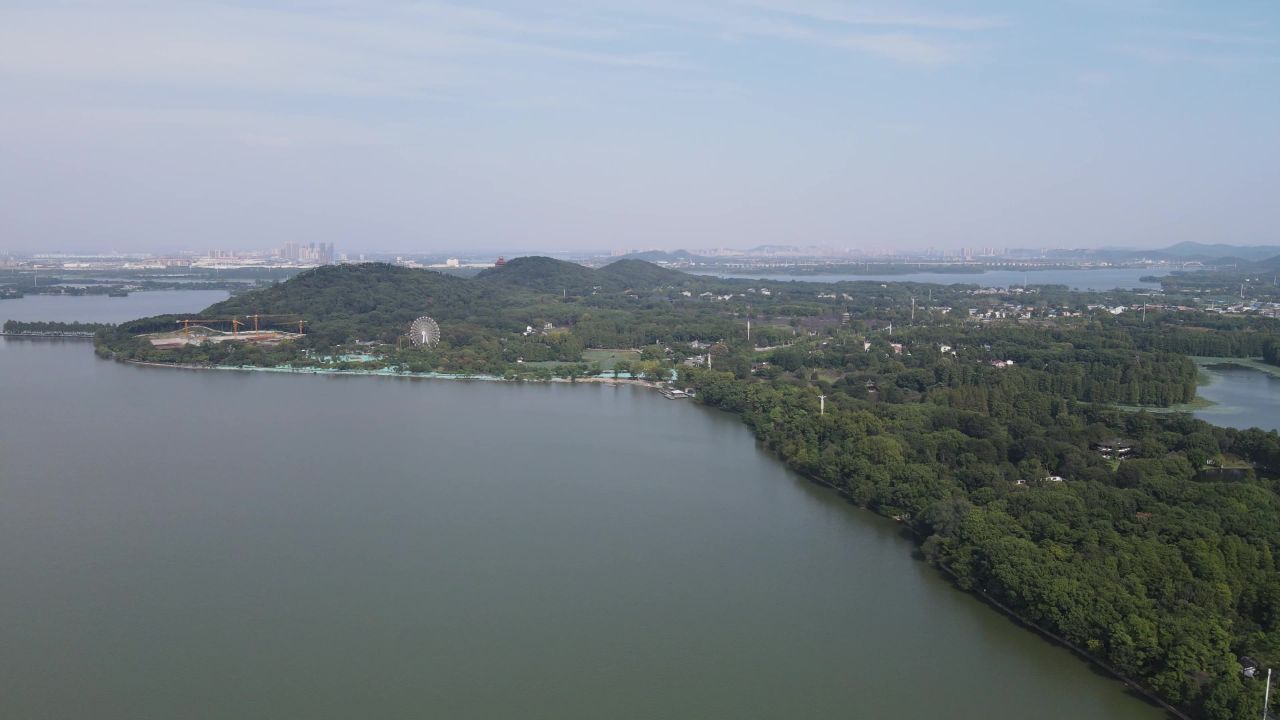 湖北武汉东湖5A景区航拍 