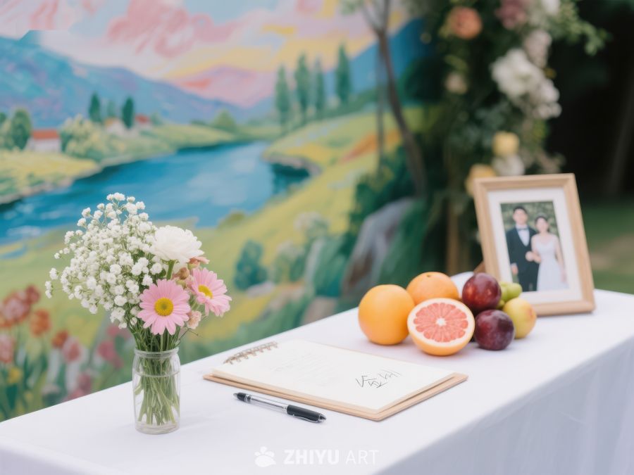 温馨桌景：鲜花、水果与照片 617