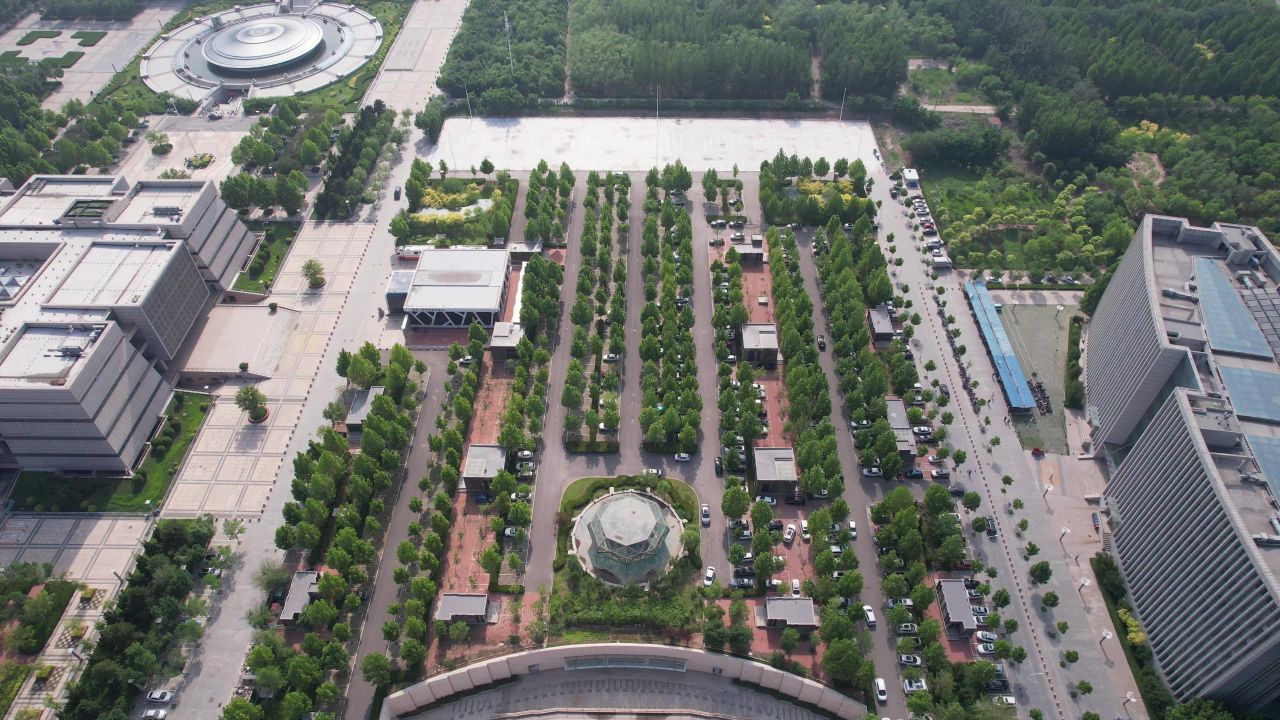 河北沧州城市风光航拍 