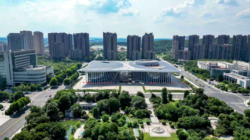 江西吉安城市风光旅游景区航拍图