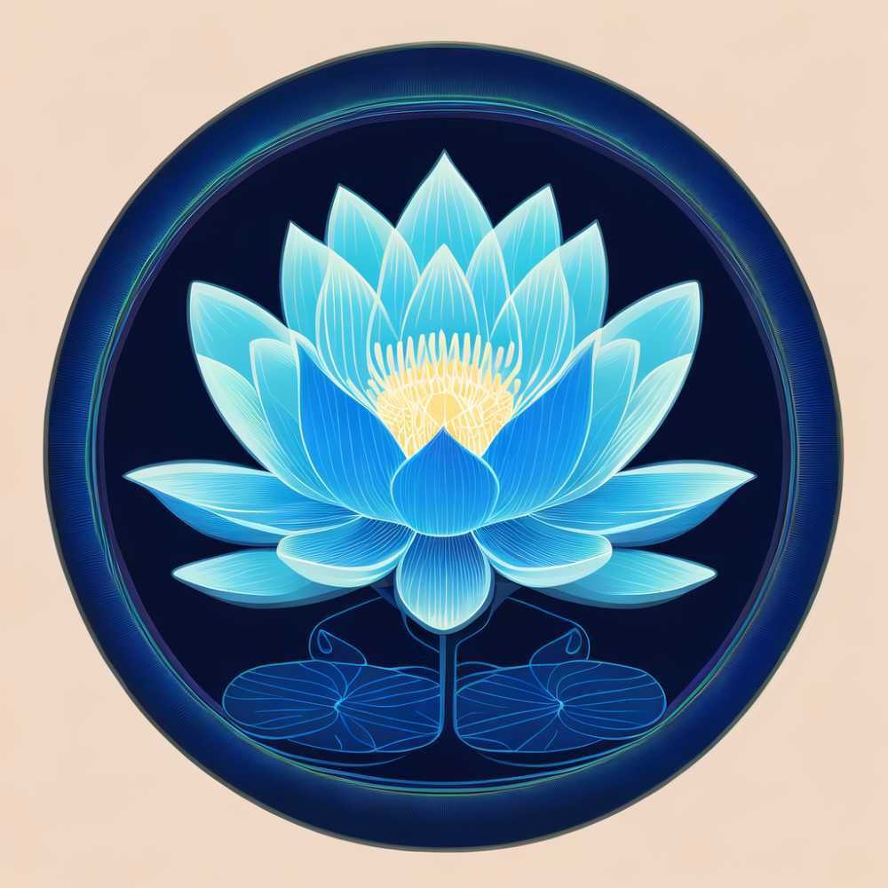 荧光睡莲的蓝色刻度矢量
