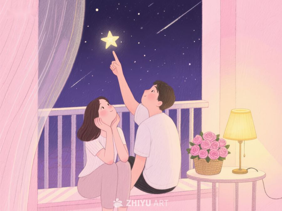 夜空下情侣共赏流星 1047